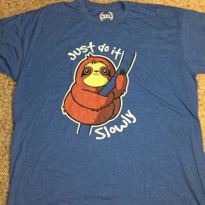Teepublic Sloth Just Do It Slowly Mens Tee Sz 3XL